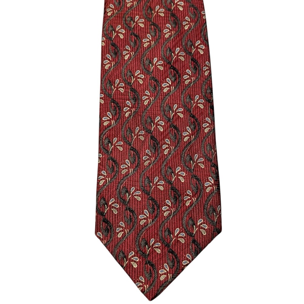 NWT Robert Talbott Best in Class Tie Silk Dark Red Floral Vines Hand‎ Sewn USA